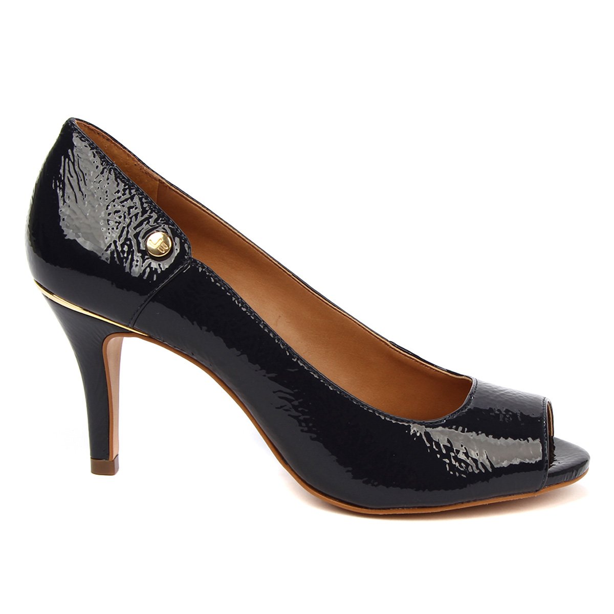 Peep Toe Couro Jorge Bischoff Salto Fino