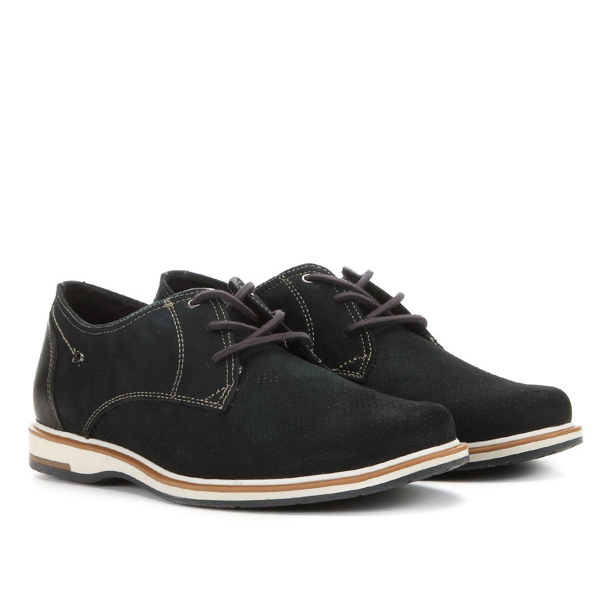 Sapato Couro Casual Pegada Com Perfuros Masculino