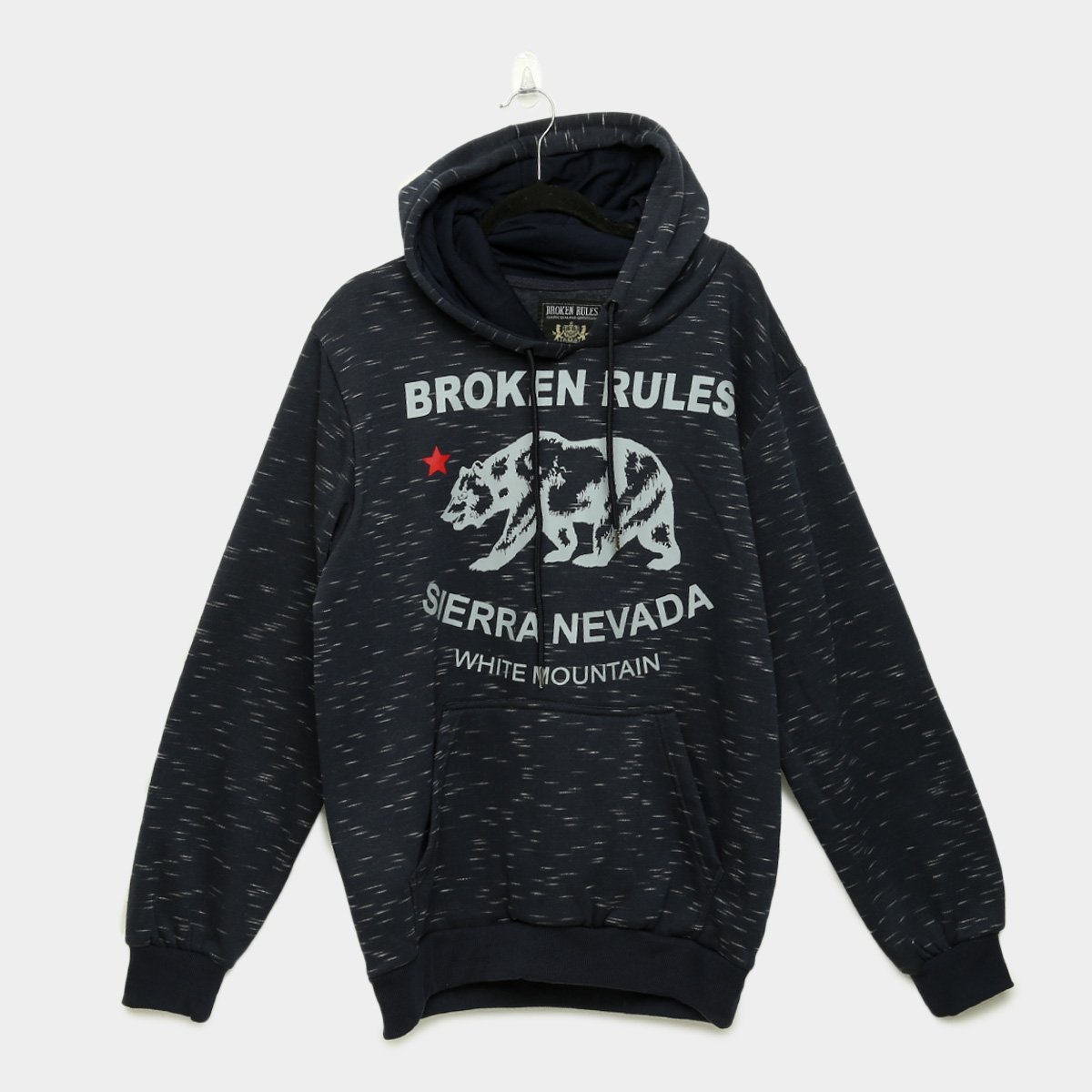 Moletom Broken Rules Estampado Capuz Masculina