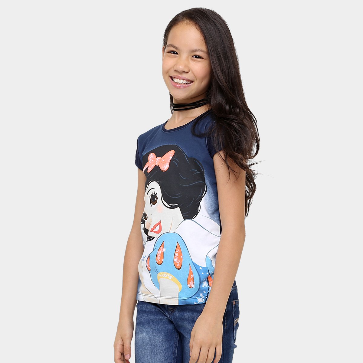 Camiseta Brandili Branca De Neve Infantil