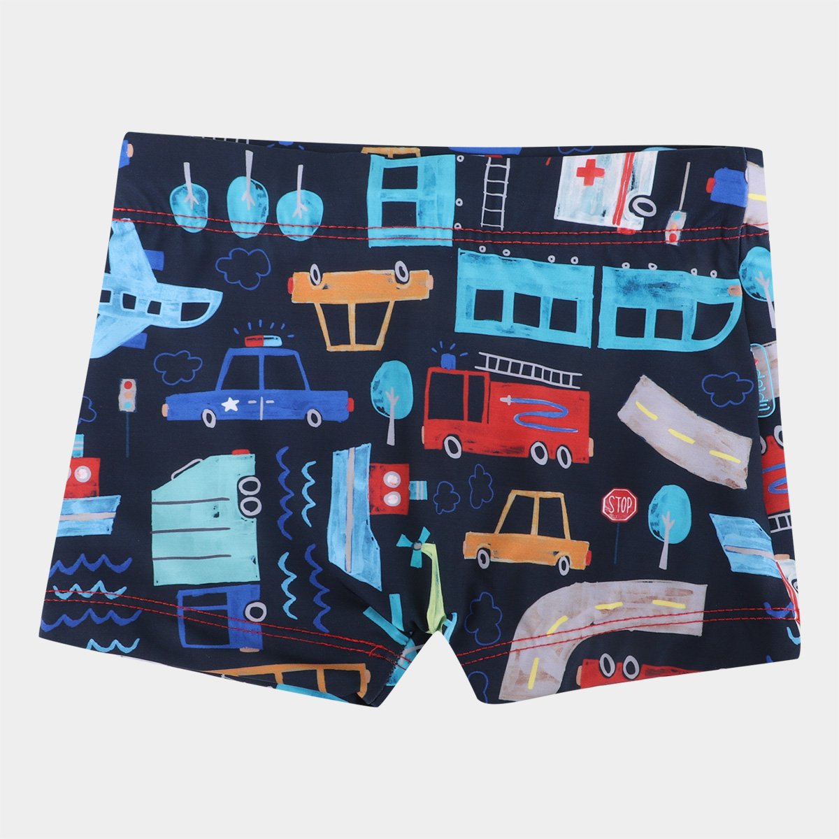 Sunga Boxer Infantil Tip Top Proteção UV 50+ Dino