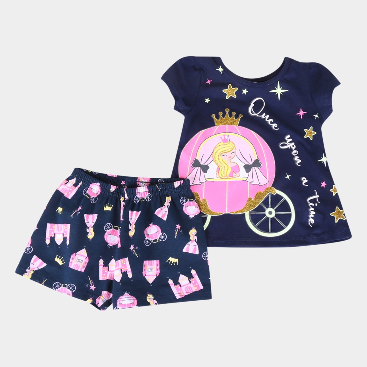 Pijama Bebê Kyly Princesa Brilha no Escuro Feminino