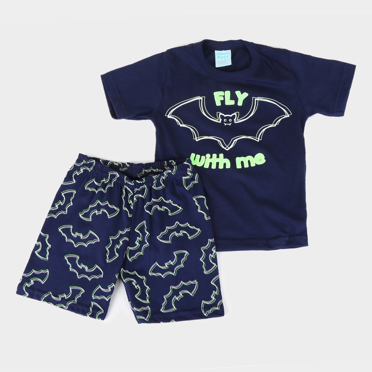 Pijama Infantil Kyly Morceguinhos Brilha no Escuro Masculino