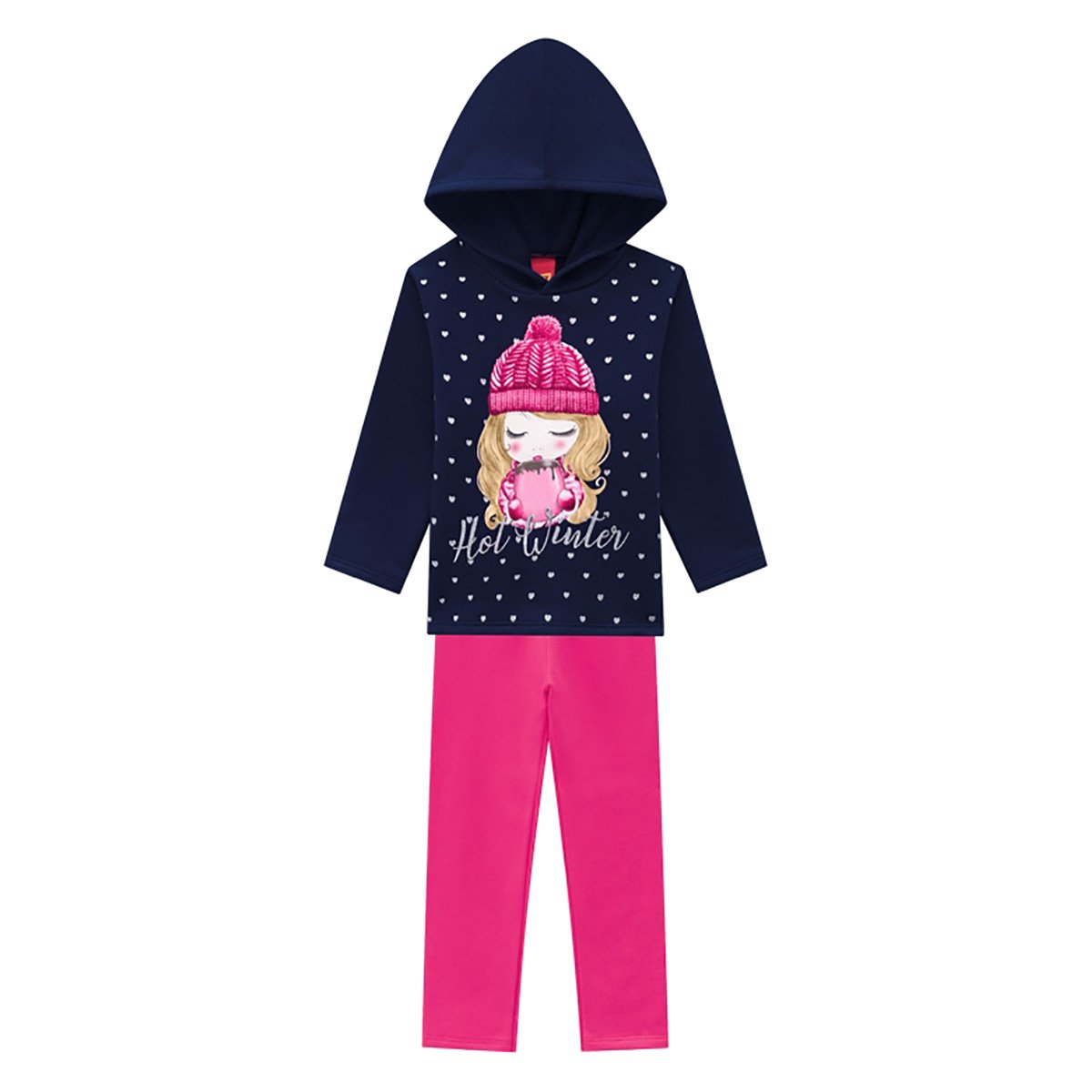 Conjunto Moletom Bebê Kyly Peluciado c/ Capuz