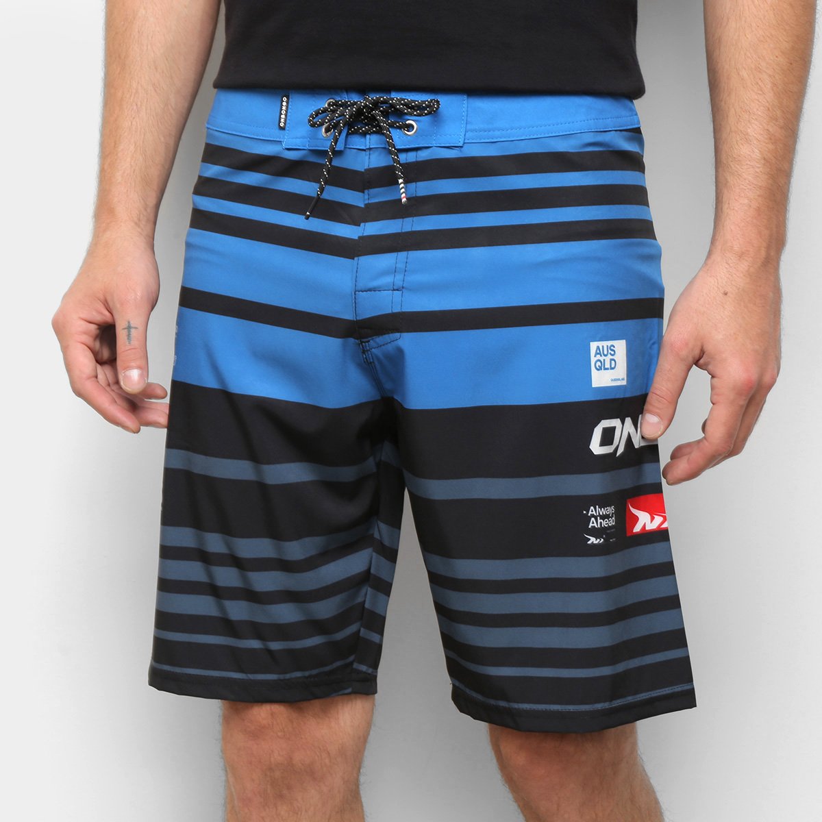 Bermuda Onbongo Sublimada Listras Masculina