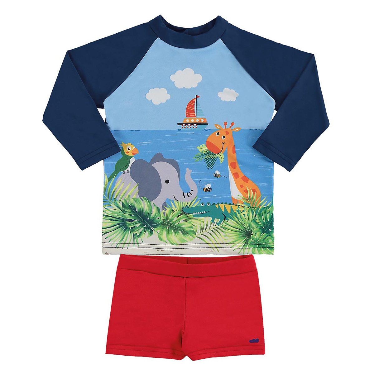 Conjunto Bebê Marlan Proteção UV Bichinhos Masculino