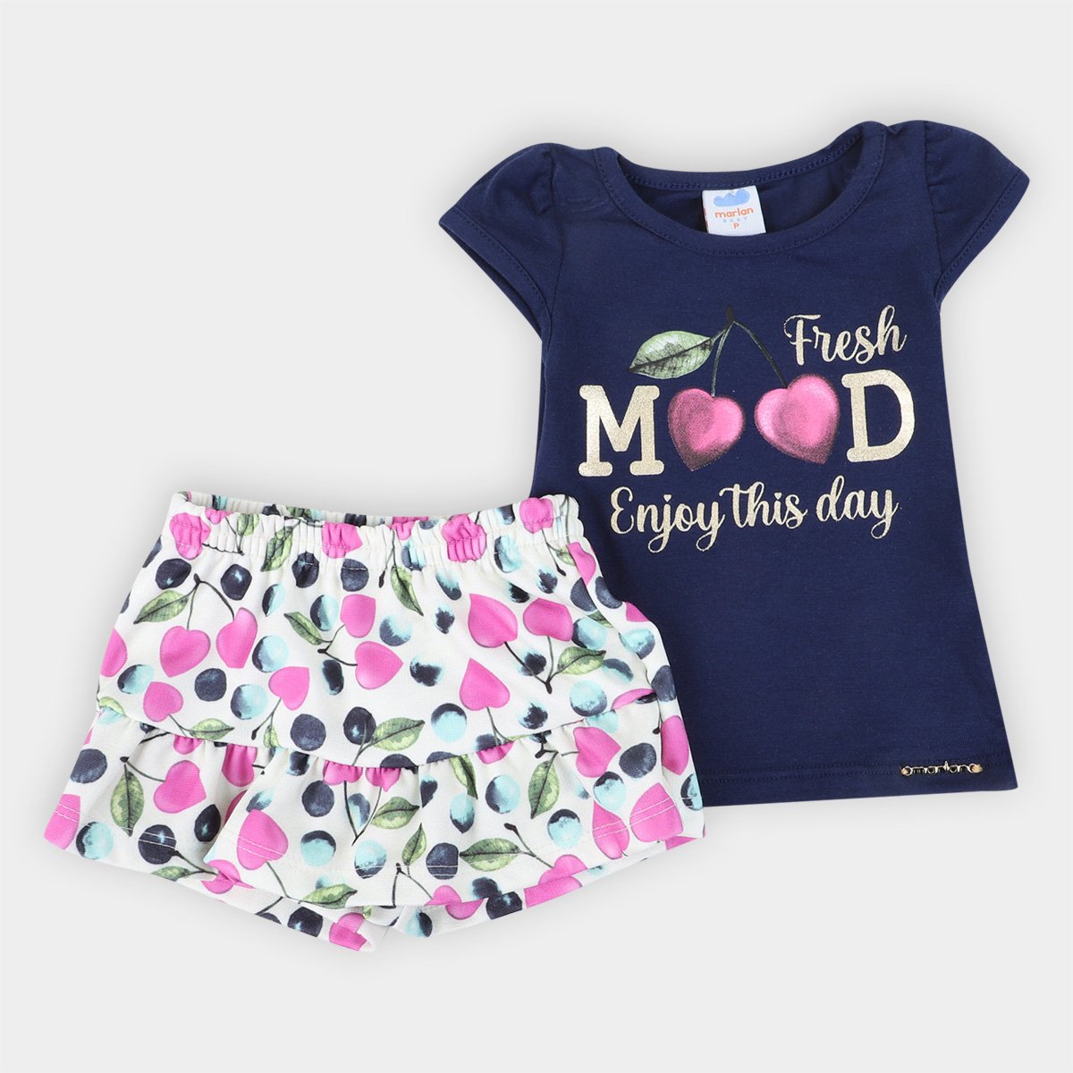Conjunto Infantil Marlan Cerejas Feminino