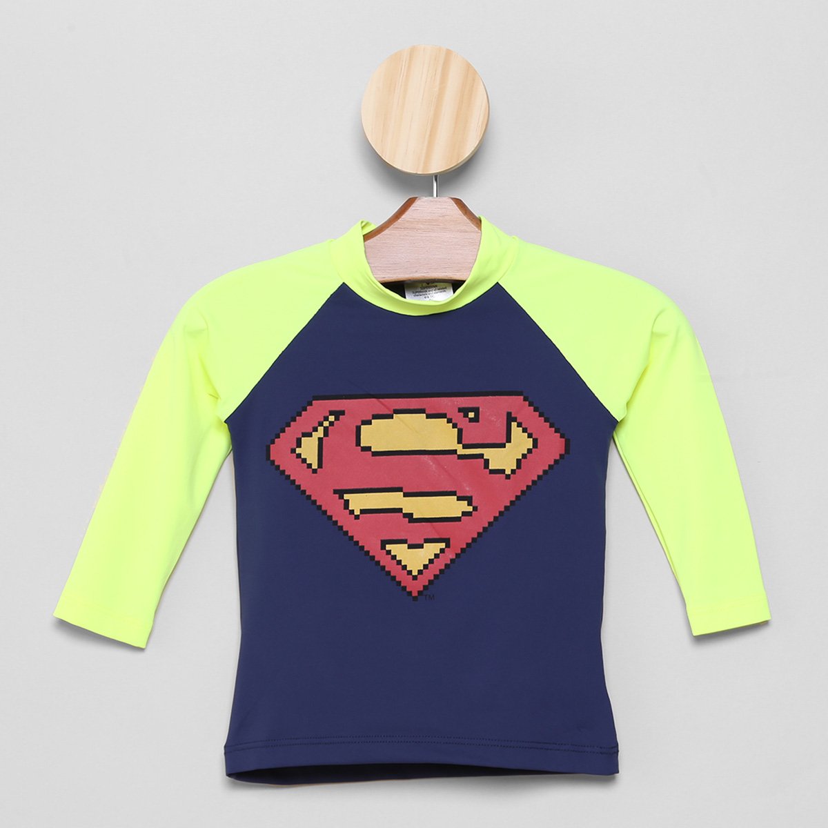 Camiseta Infantil Marlan Super-Homem UV 50+ Manga Longa Masculina