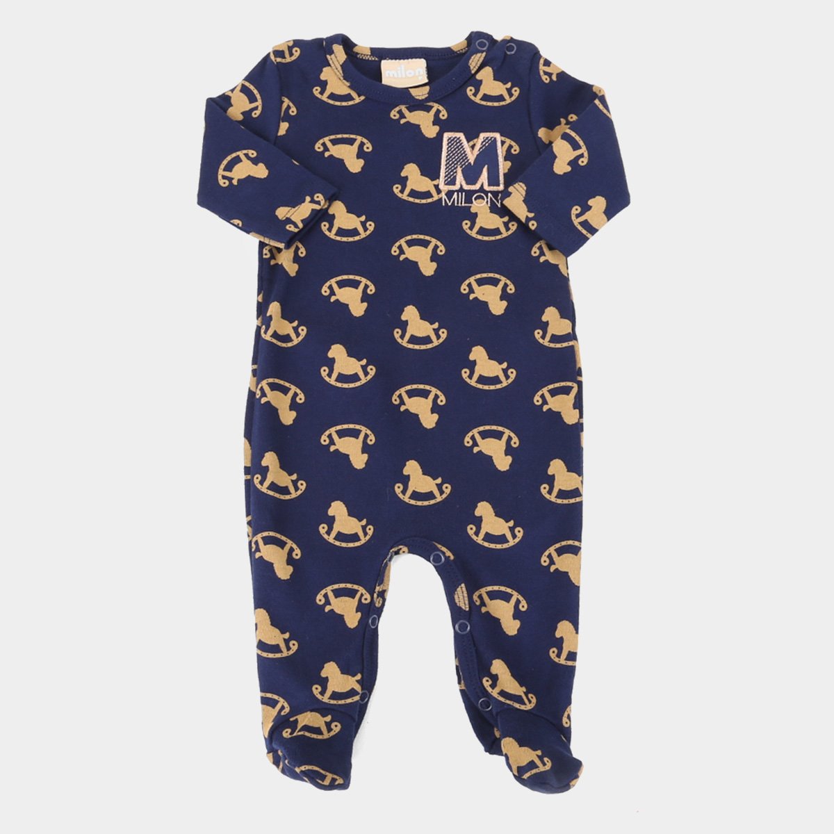 Macacão Longo Bebê Milon Estampado Suedine
