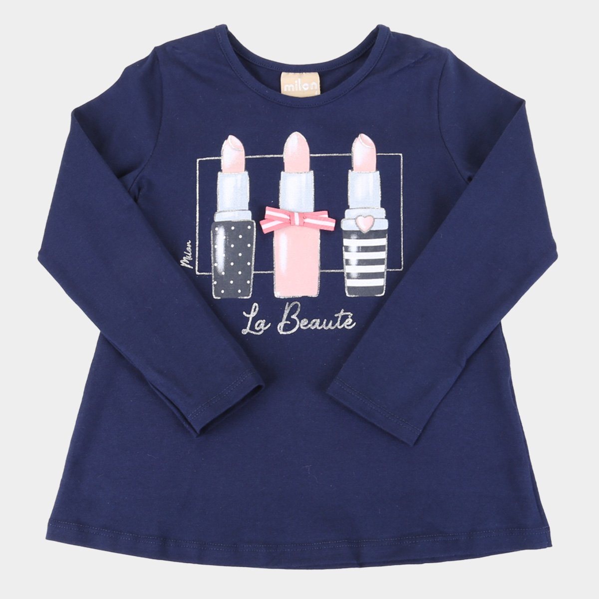Blusa Infantil Milon La Beute Manga Longa Feminina