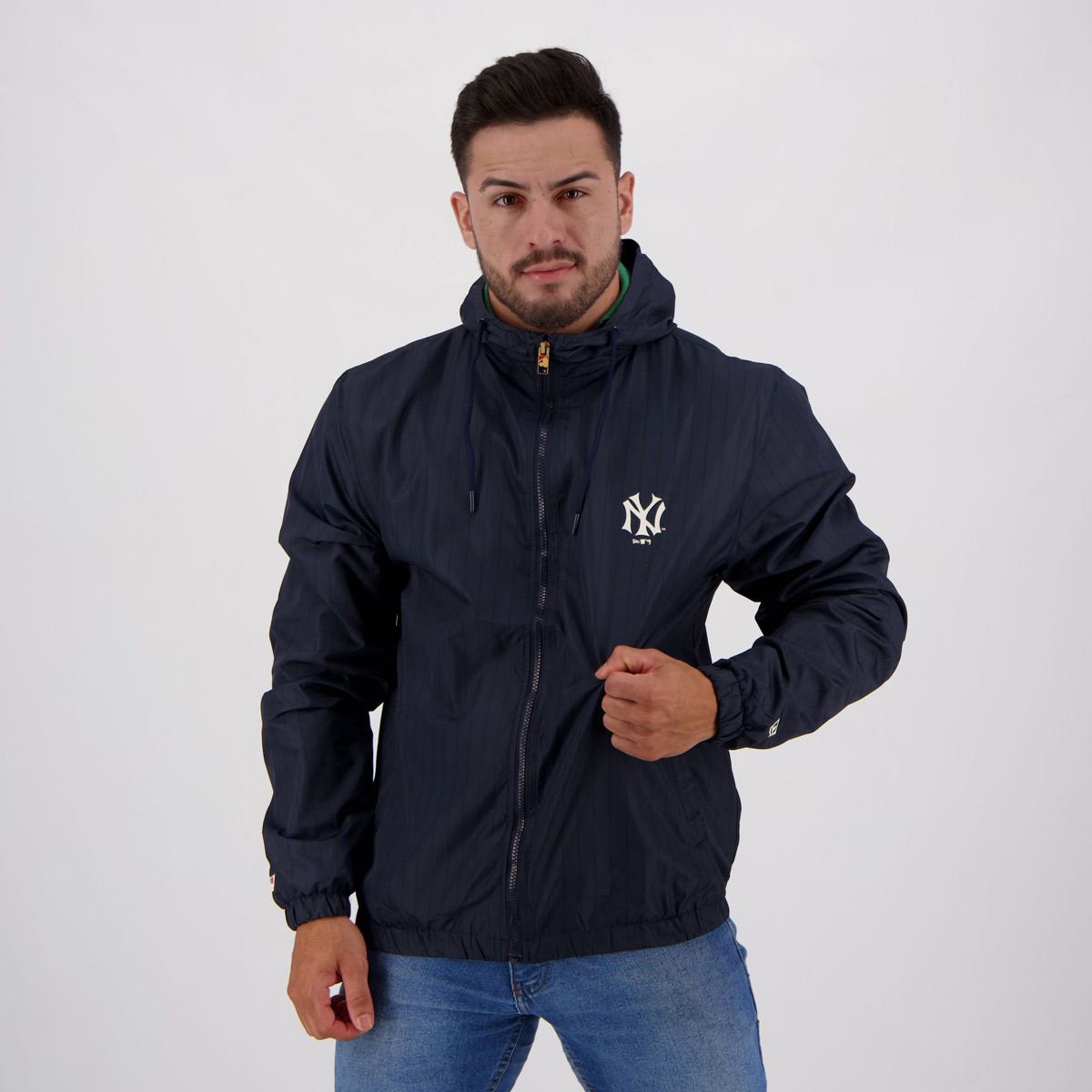 Jaqueta Corta-Vento MLB New York Yankees New Era Reborm Heritage True Masculina