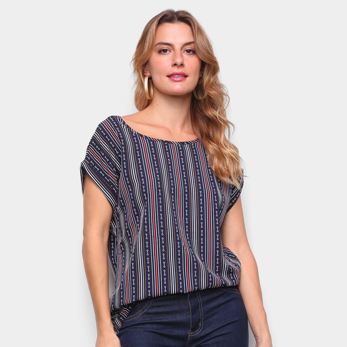 Blusa Adooro! Estampada Manga Curta Feminina