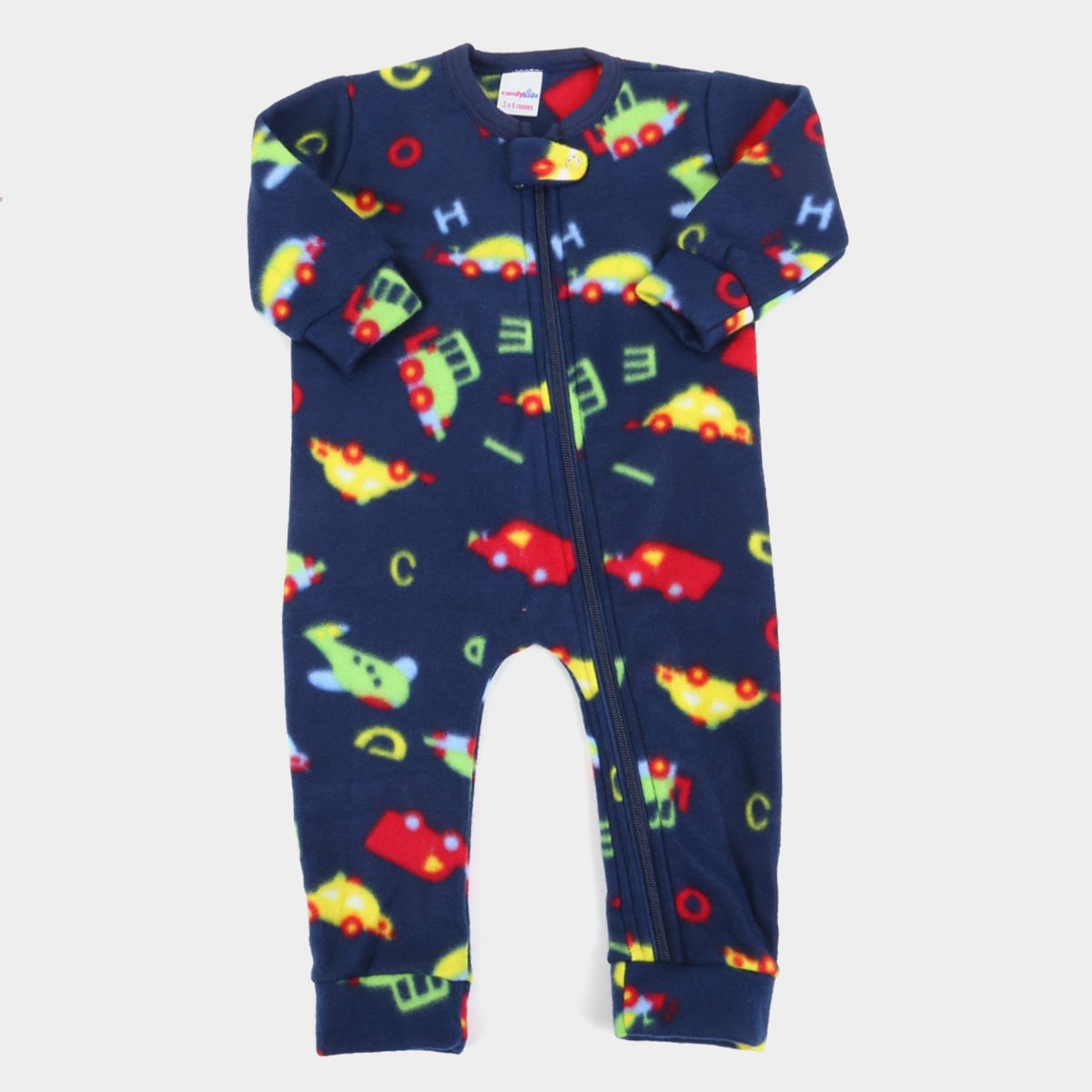 Macacão Bebê Candy Kids Soft Fleece Manga Longa Masculino