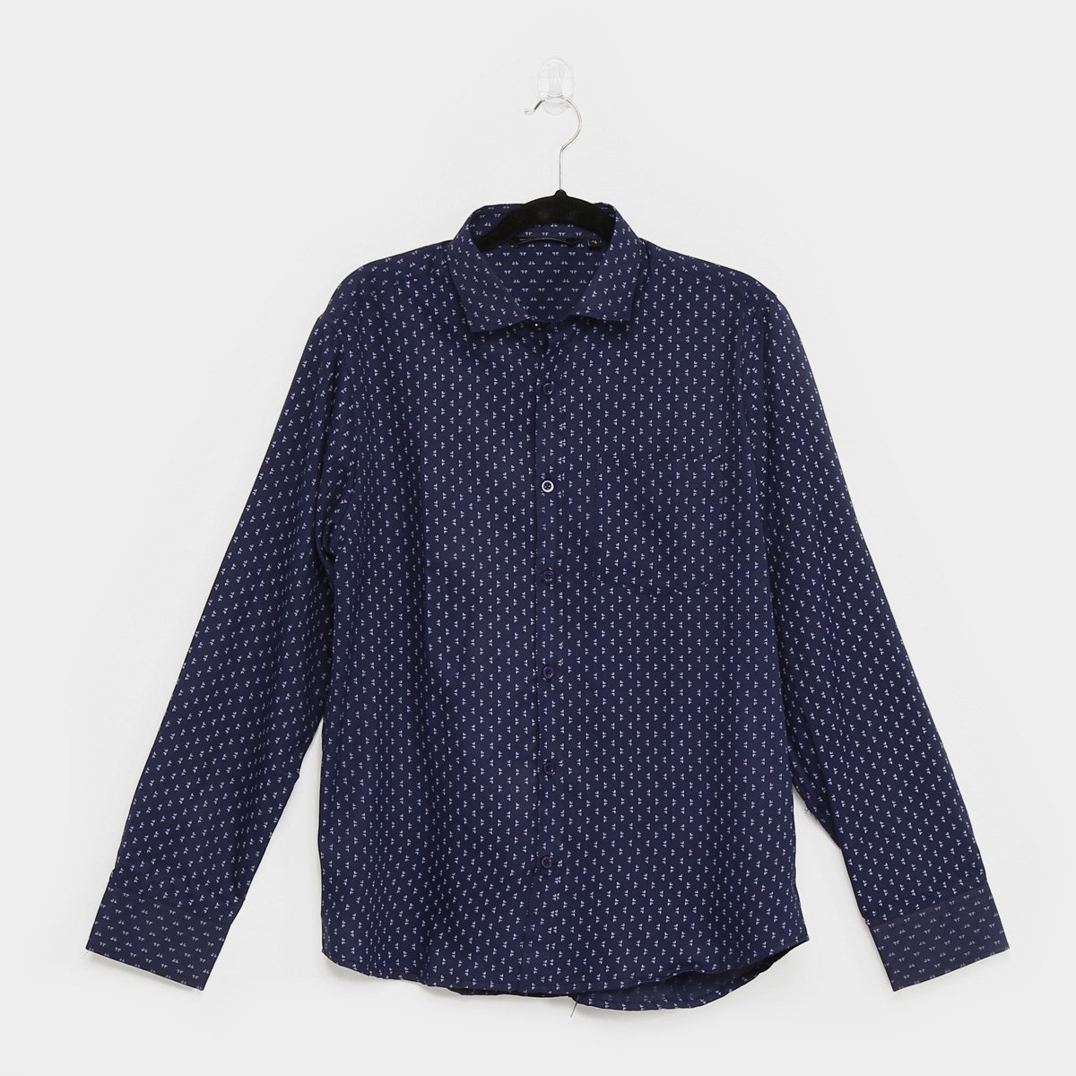 Camisa Giorgio Bianco Estampada Manga Longa Masculina