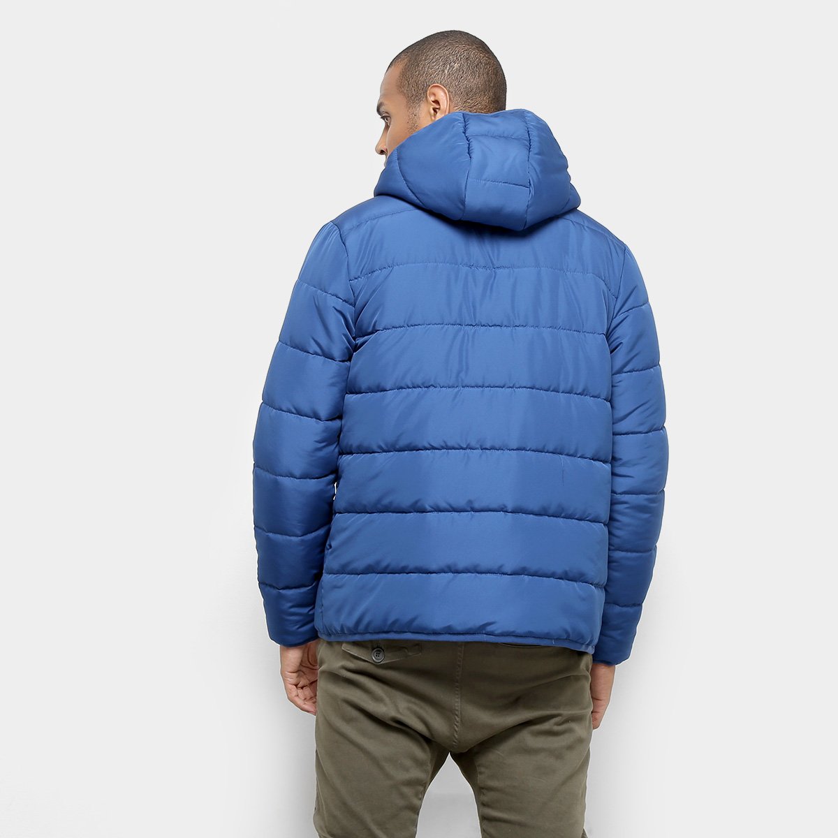jaqueta puffer treebo básica capuz masculina
