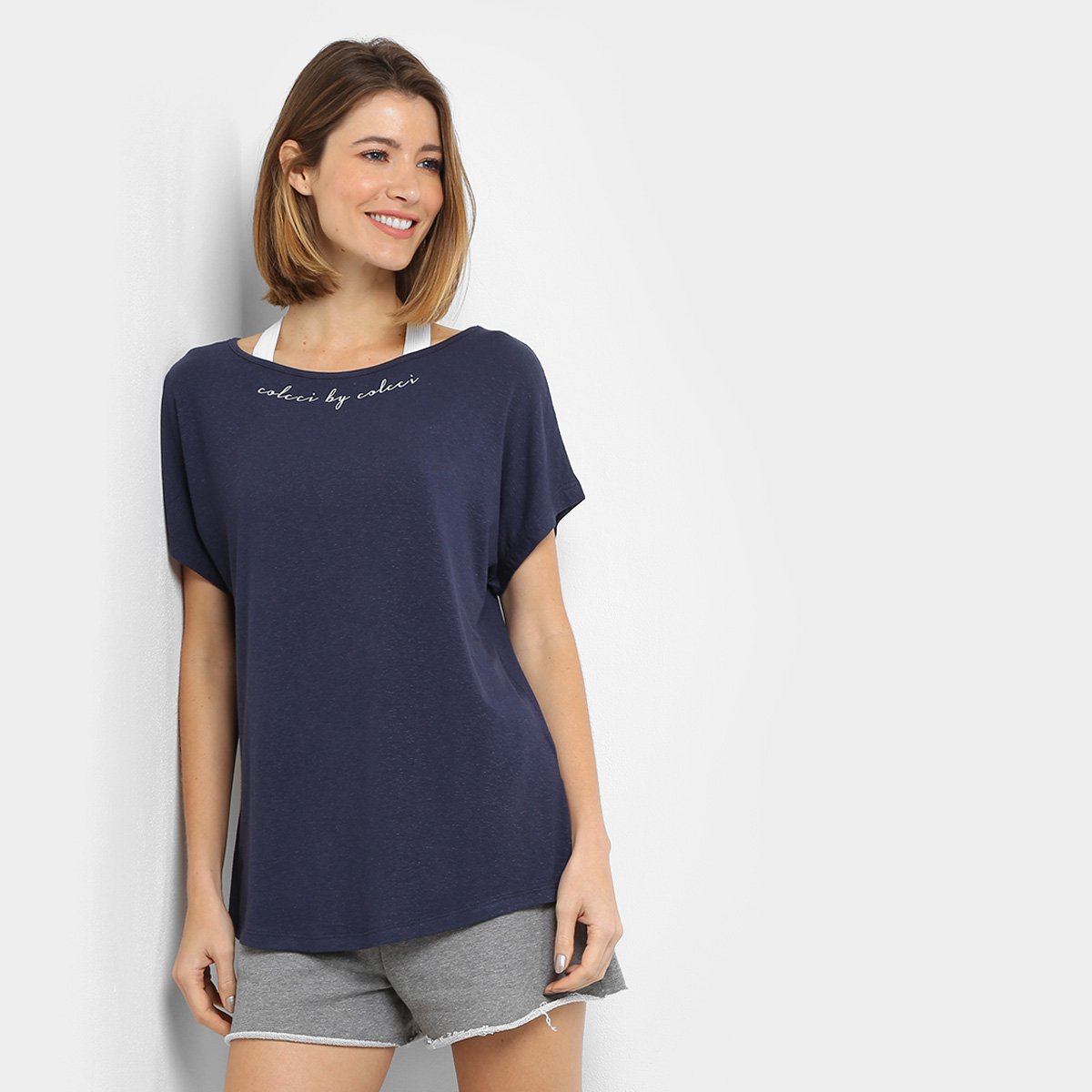 Camiseta Colcci Fitness Linho Feminina