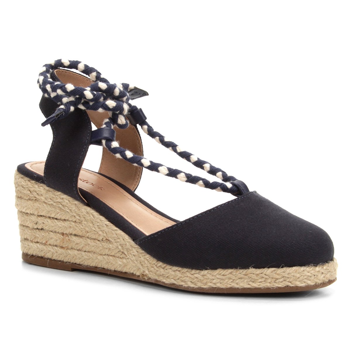 Sandália Anabela Shoestock Amarração Feminina