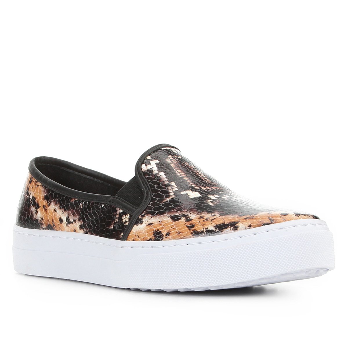 Slip on Couro Shoestock Cobra Feminino