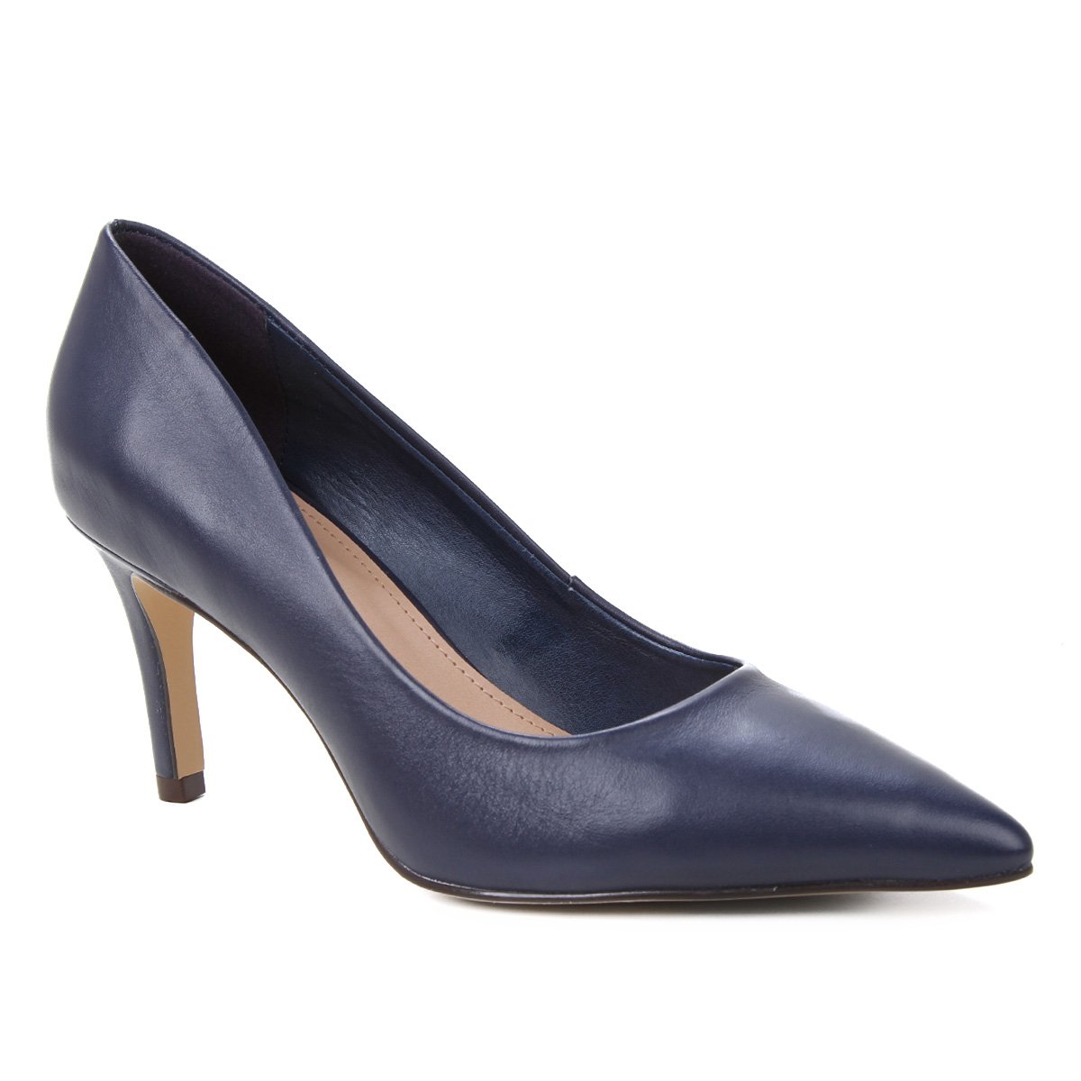 Scarpin Couro Shoestock Liso Salto Médio