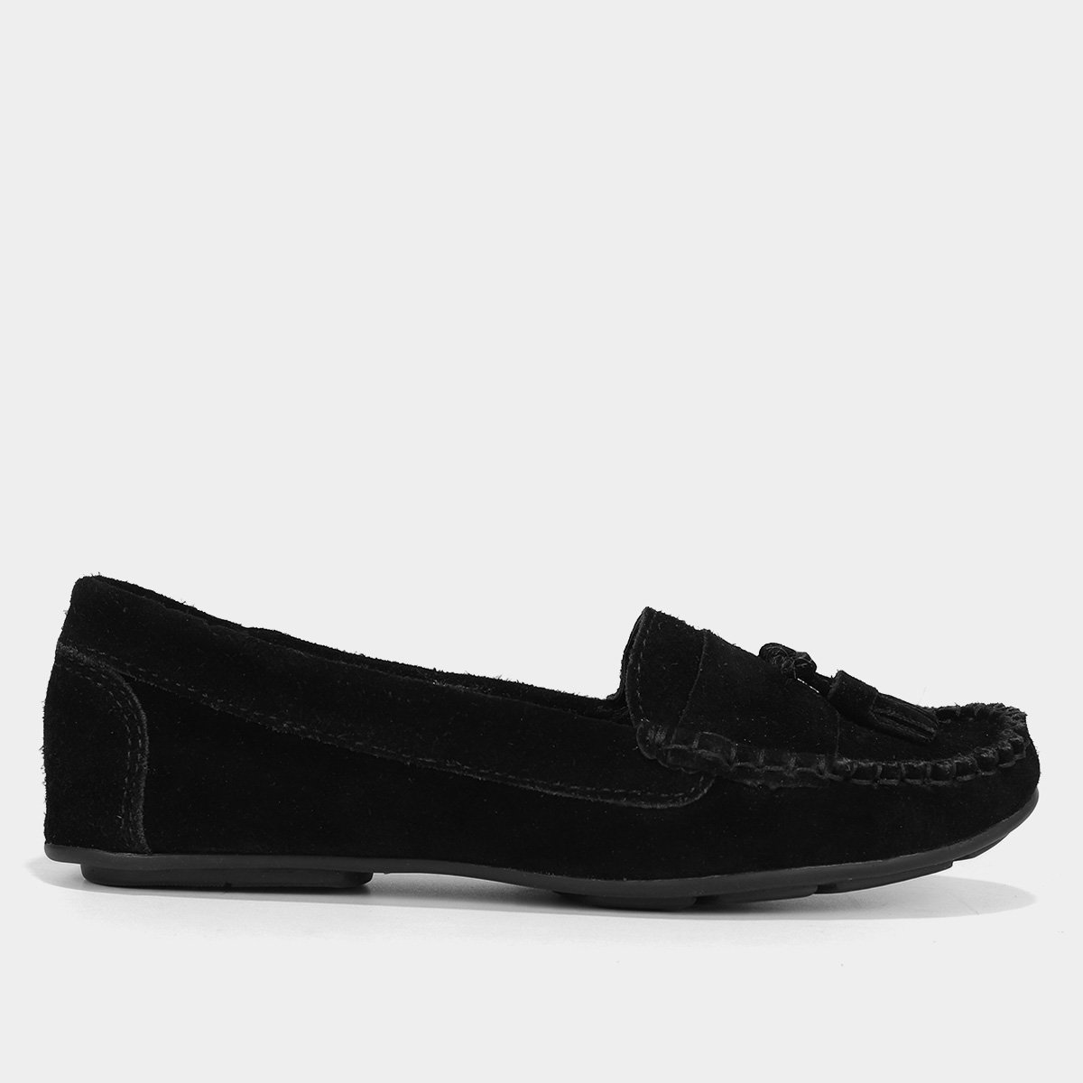 Mocassim Shoestock Couro Camurça Barbicacho