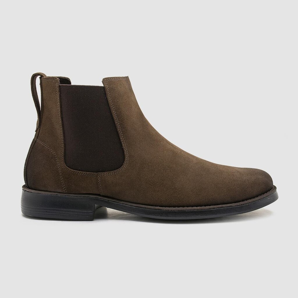 13COP05FC-Botina Masculina Couro Camurça/Nobuck Confortável com Gel Flex