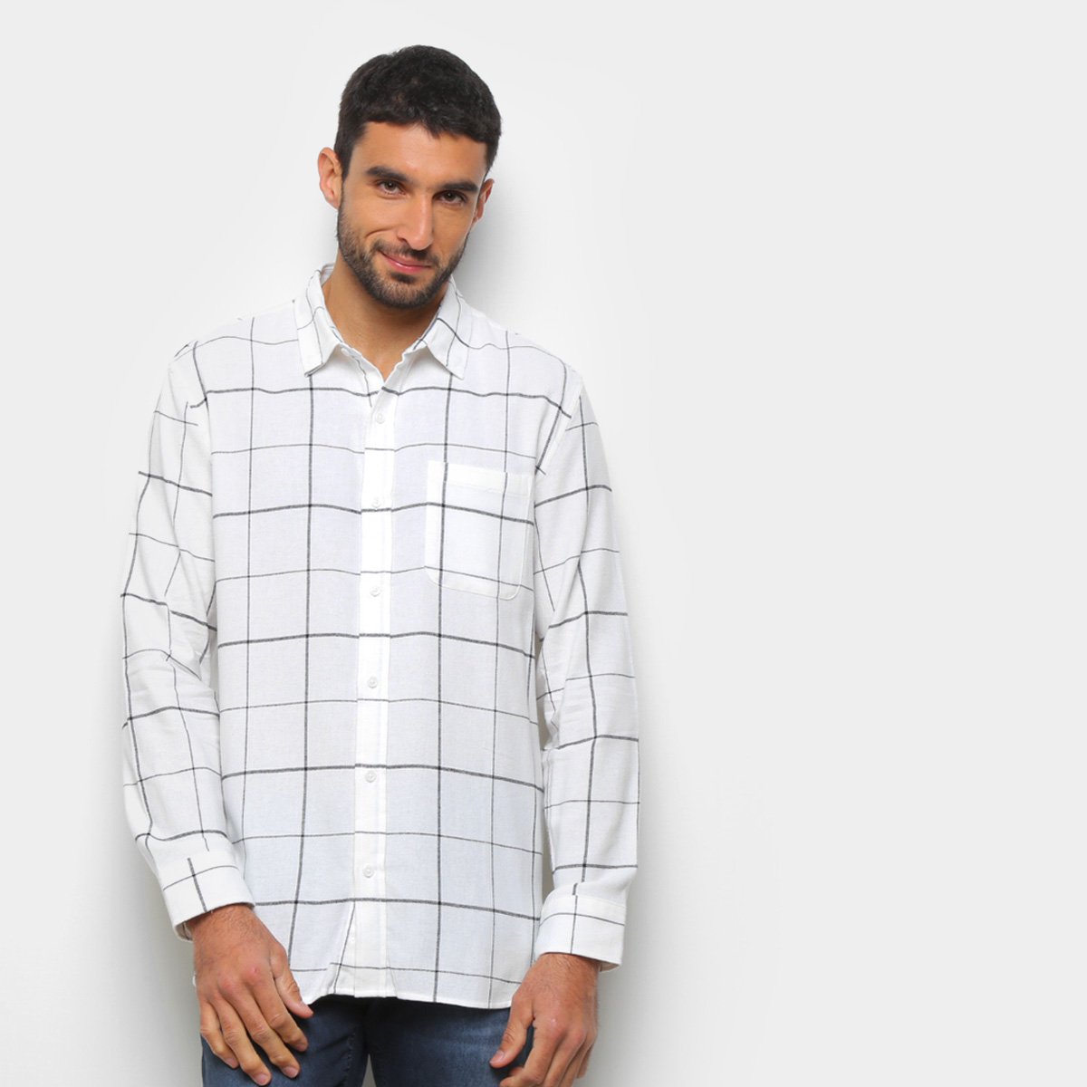 Camisa Hering Quadriculada Manga Longa Masculina
