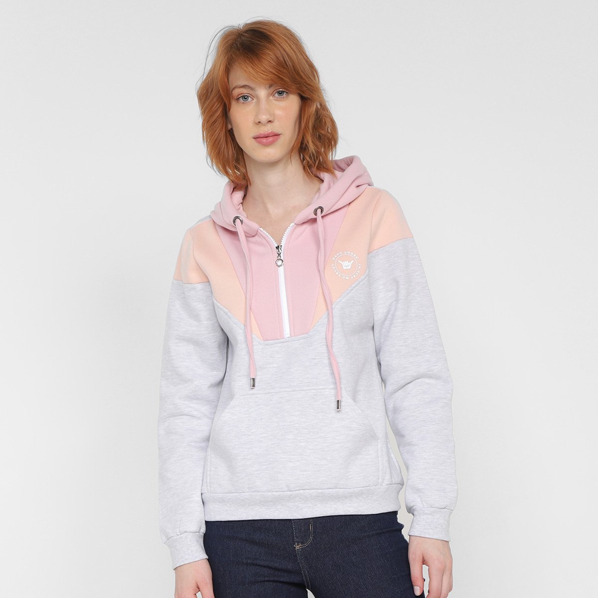 Blusa Moletom Hang Loose Sweet com Capuz Feminina