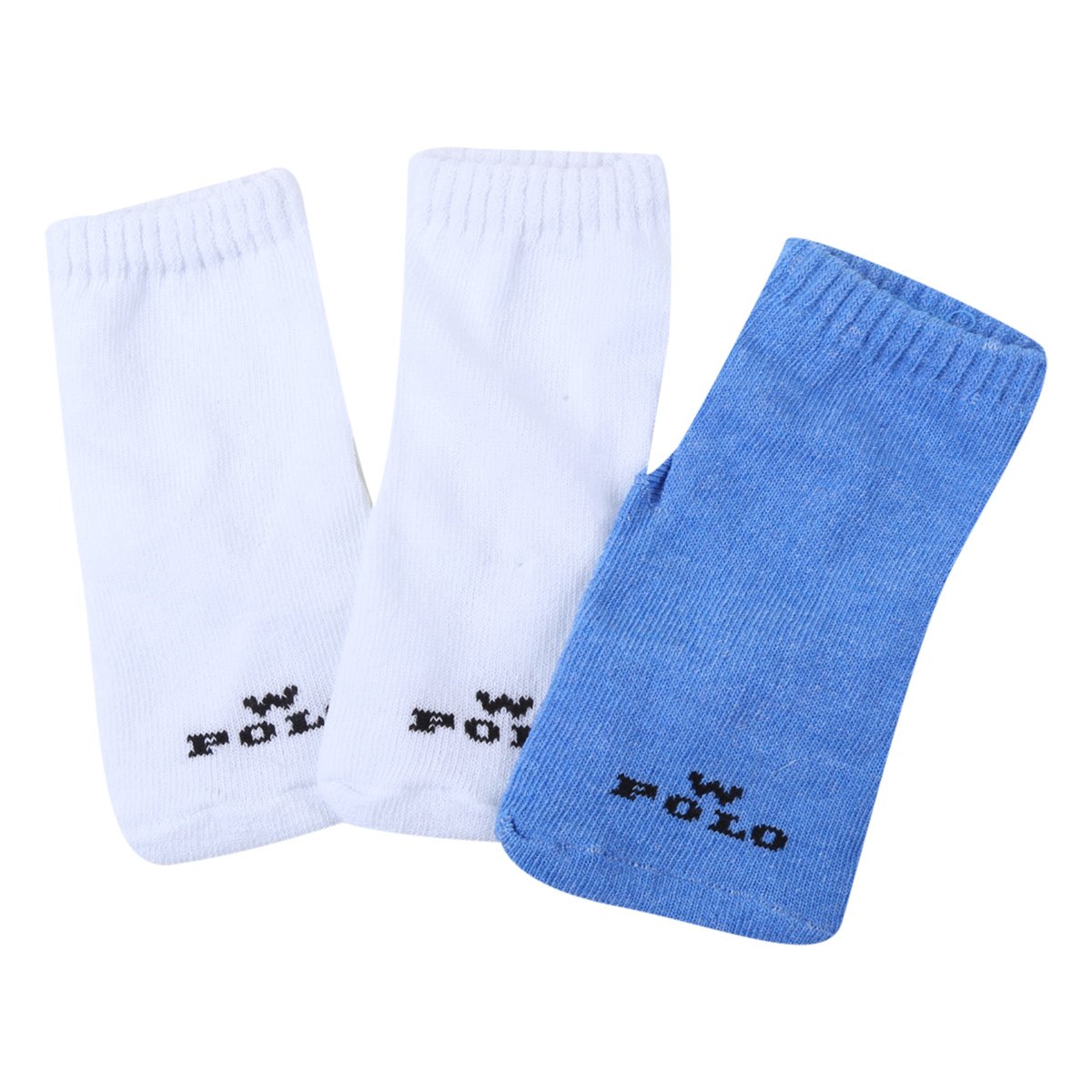 Kit Meia Infantil Polo Cano Baixo 3 Pares Masculino