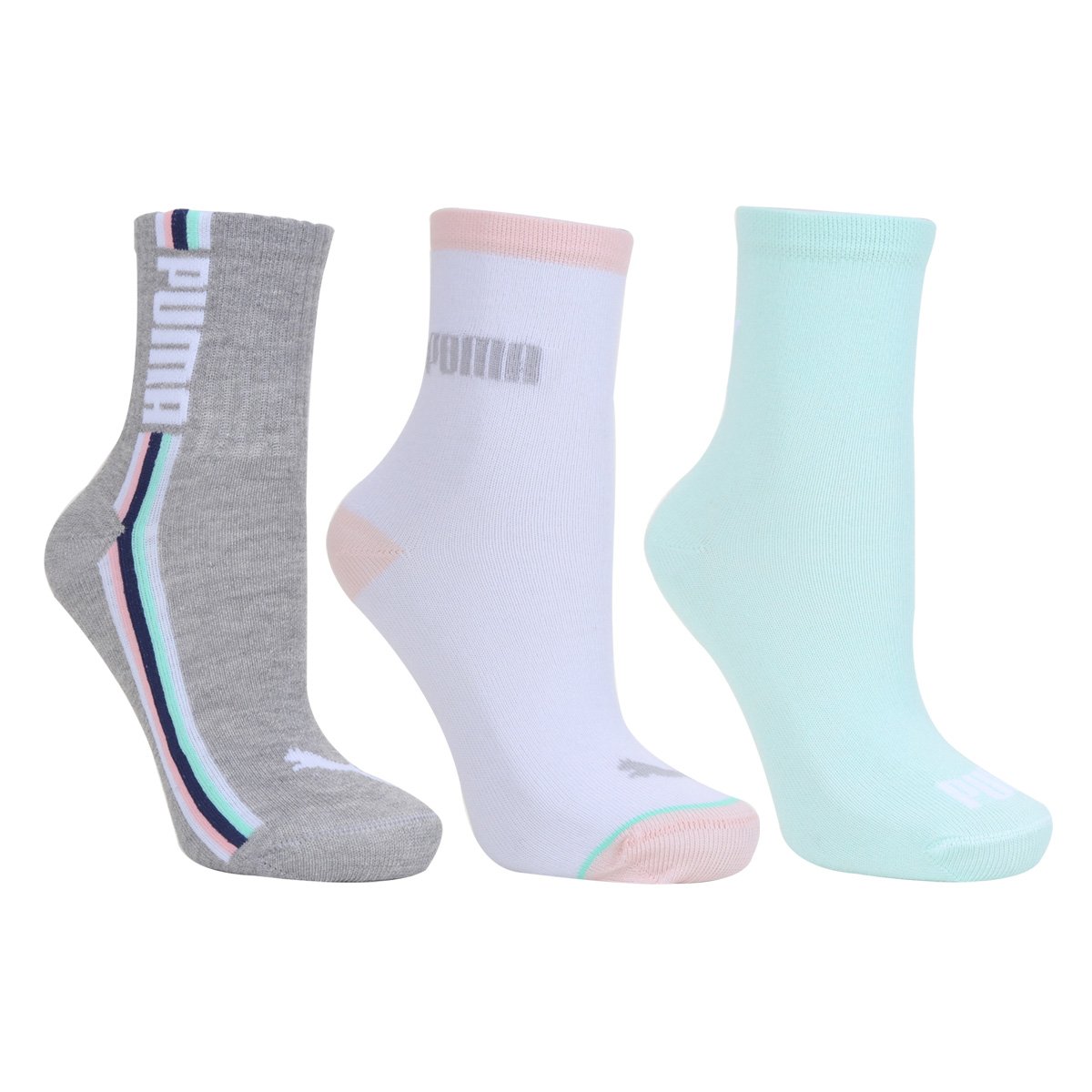 Kit Meia Infantil Puma Cano Longo 3 Pares