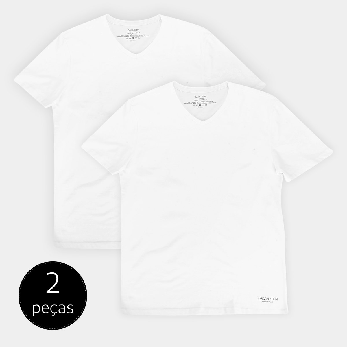 Kit 2 Peças Camiseta Calvin Klein Meia Malha Masculina