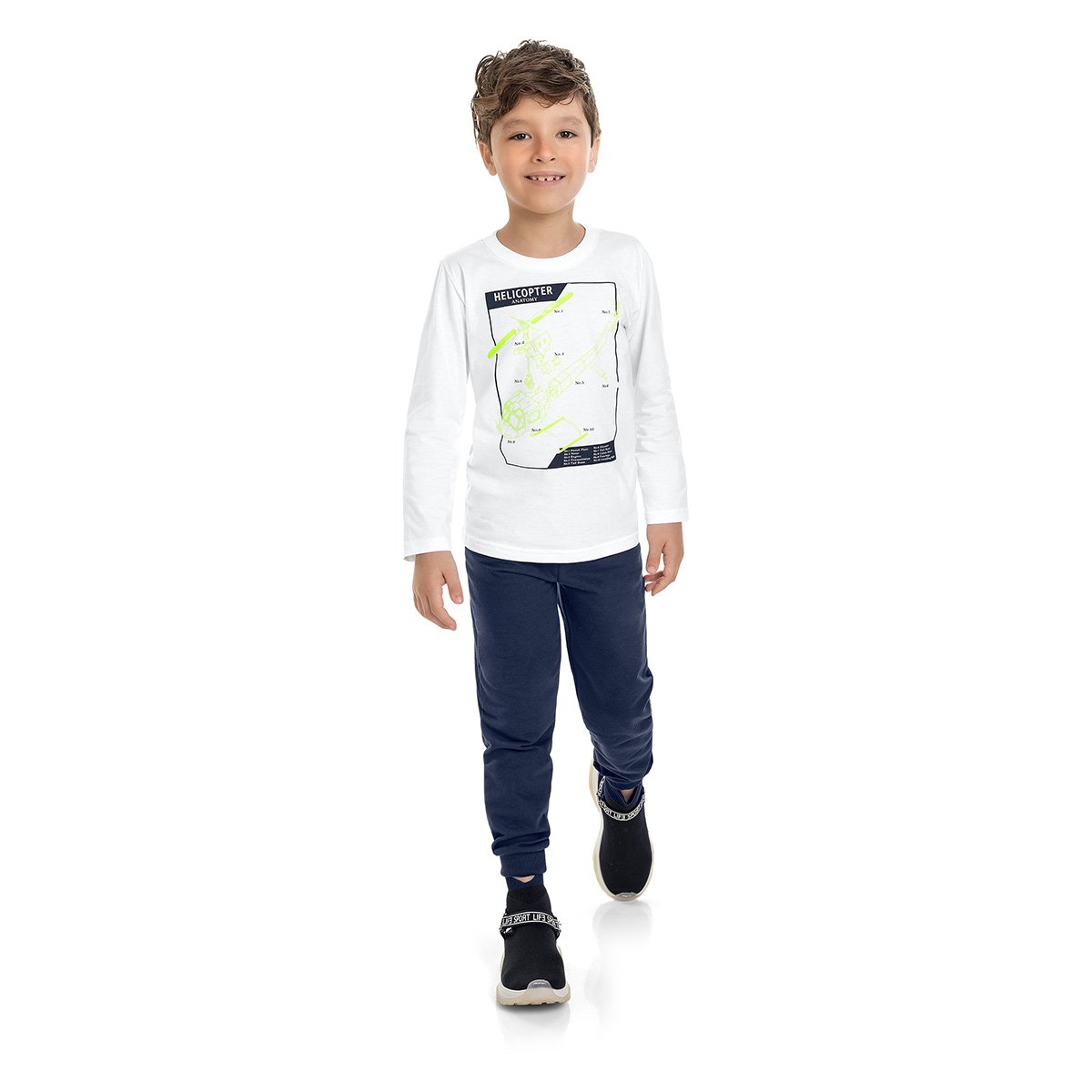 Conjunto Moletom Bee Loop Infantil Helicopter Masculino