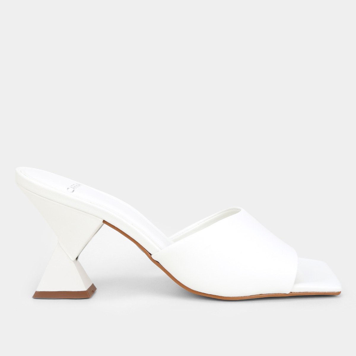 Mule Couro Carrano Salto Geométrico Feminino