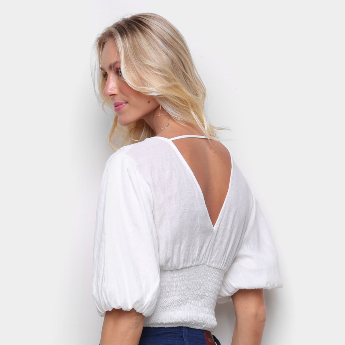 blusa manga bufante hering