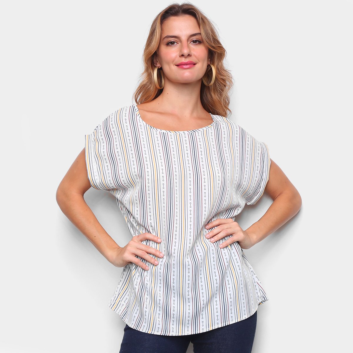Blusa Adooro! Estampada Manga Curta Feminina