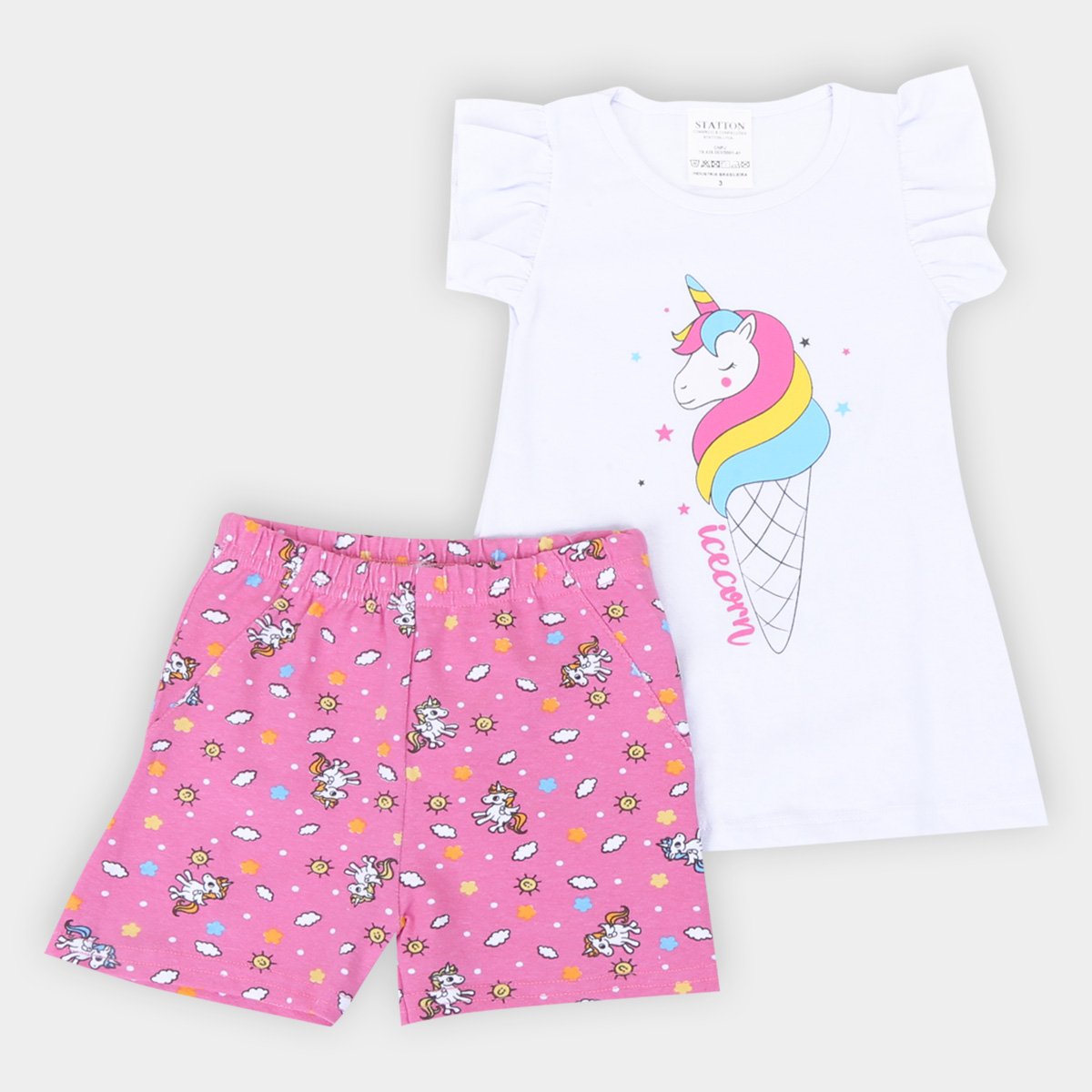 Conjunto Infantil Candy Kids Unicorn Feminino