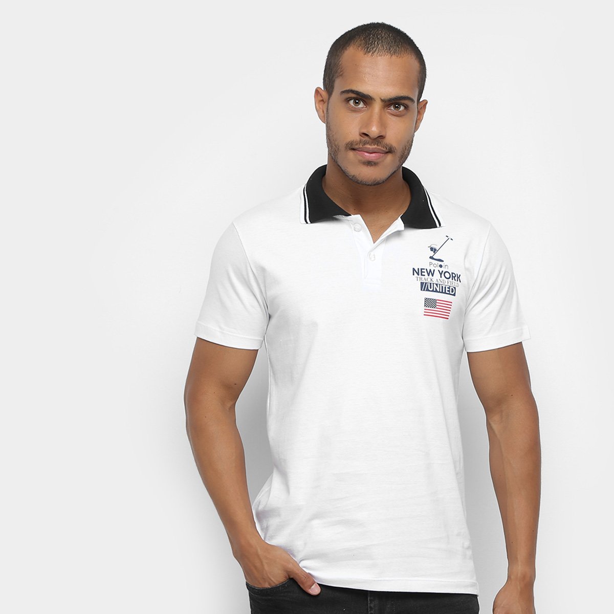 Camisa Polo Polo In Listras Patch Masculina