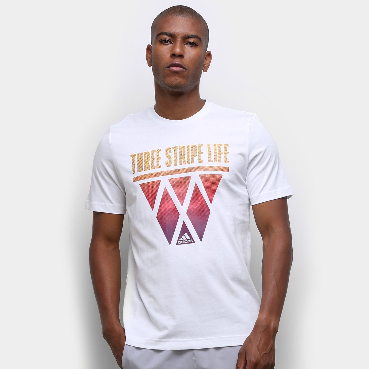 Camiseta Adidas Three Stripe Life Hoops Masculina