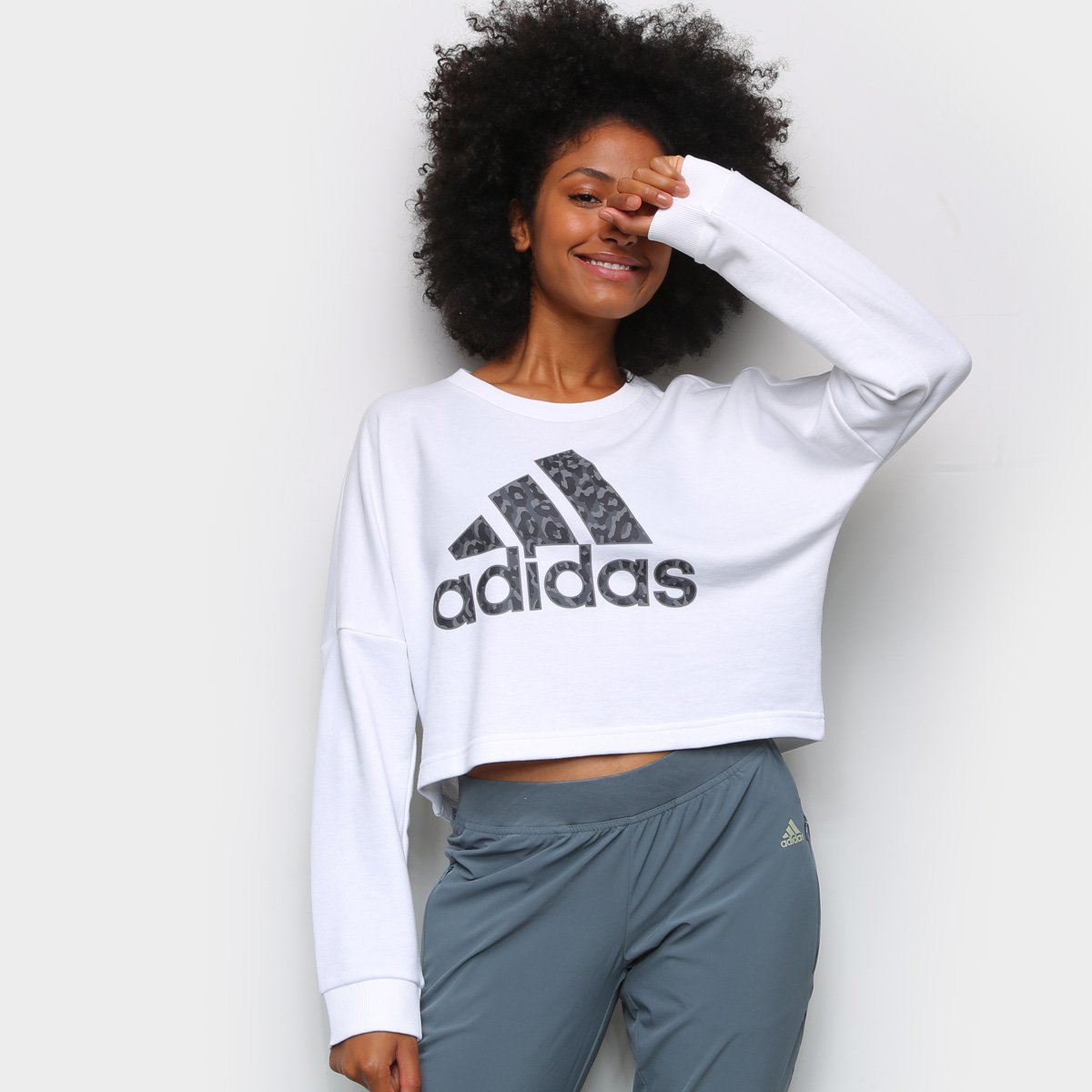 Moletom Adidas Leopardo Feminino
