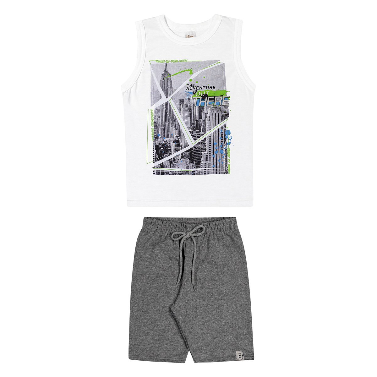 Conjunto Infantil Elian Regata+ Bermuda Moletinho Walk The City Masculino