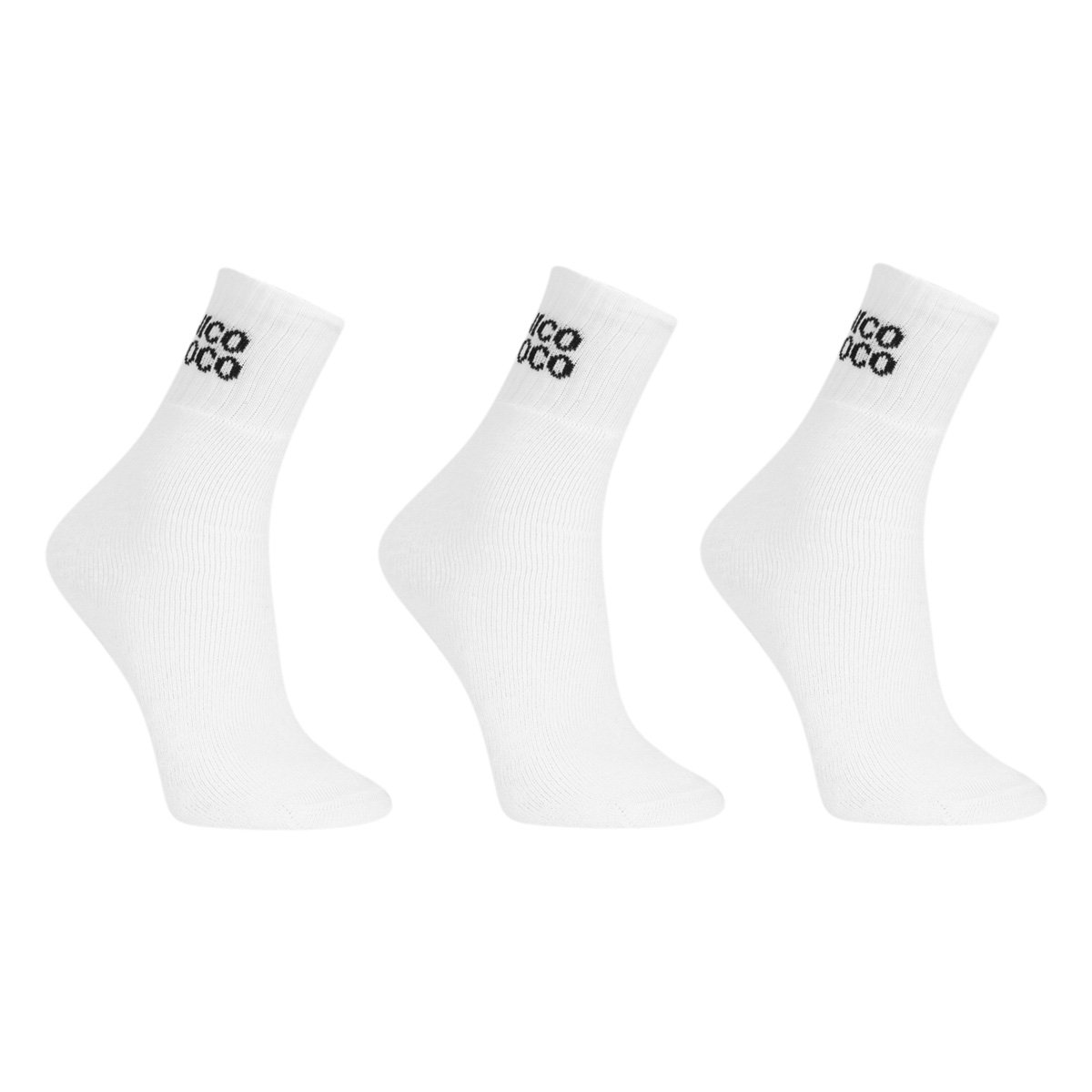 Kit Meia Nicoboco Cano Curto Felpa White c/ 3 Pares Masculino