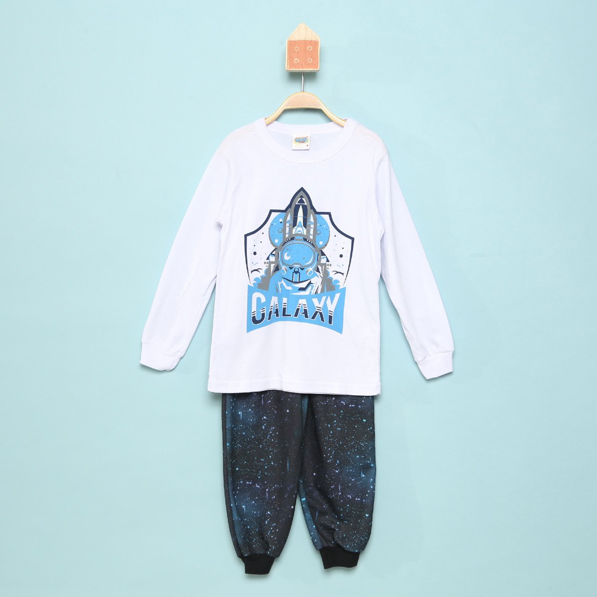 Pijama Infantil Longo Duzizo Listrado Brilha No Escuro