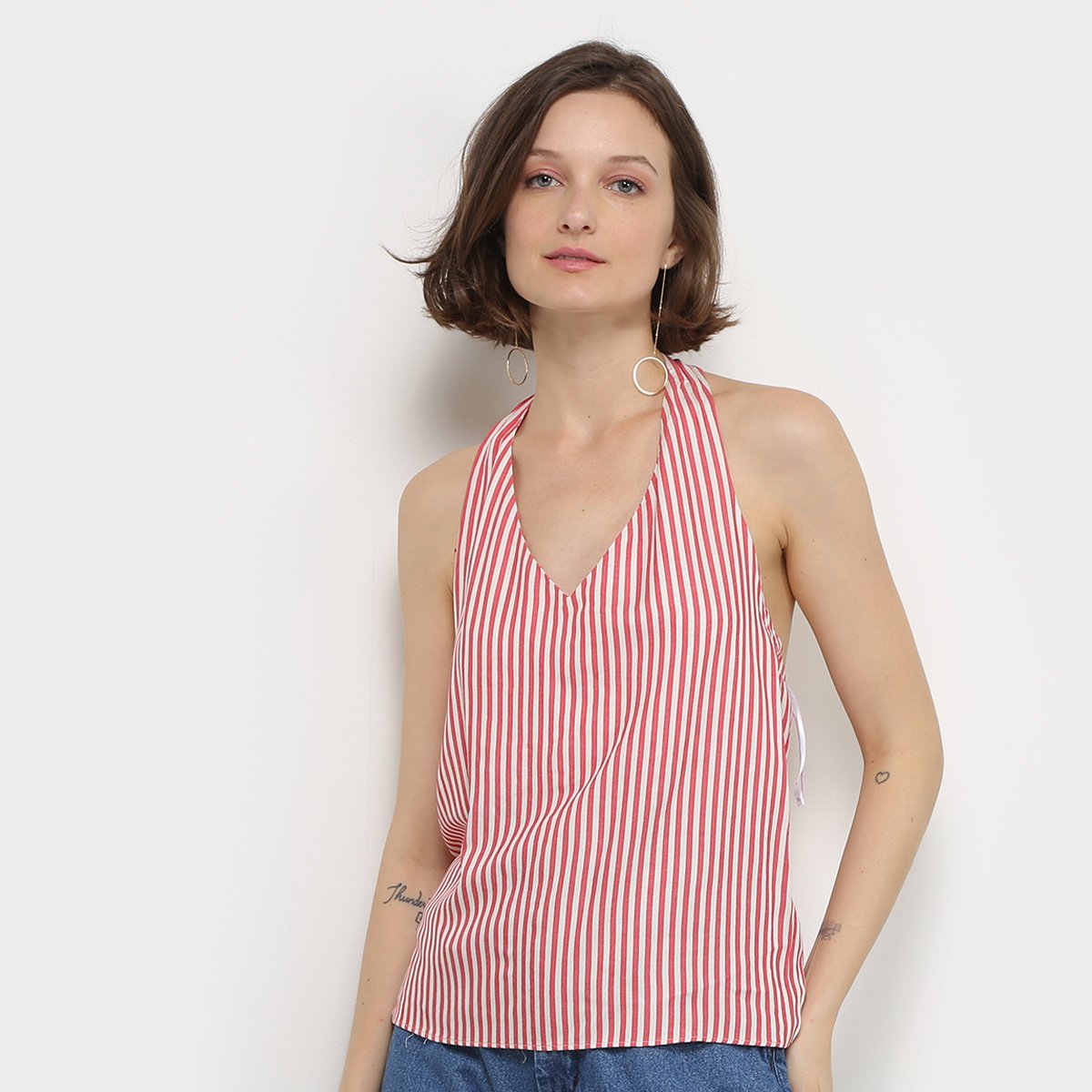 Blusas Lez A Lez Frente Única Estampada Feminina