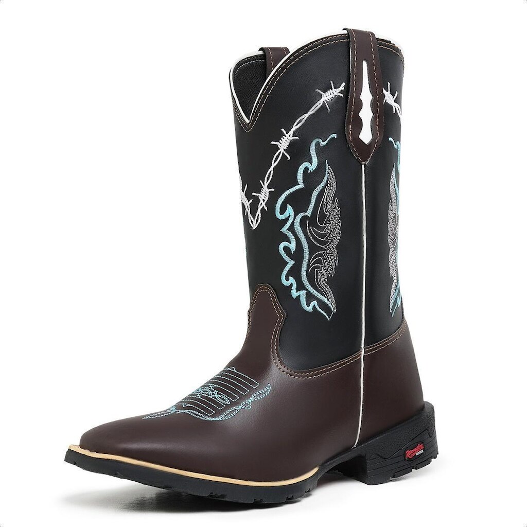 1501RB-Bota Country Masculina Couro Texana Rodeio Cavalgada