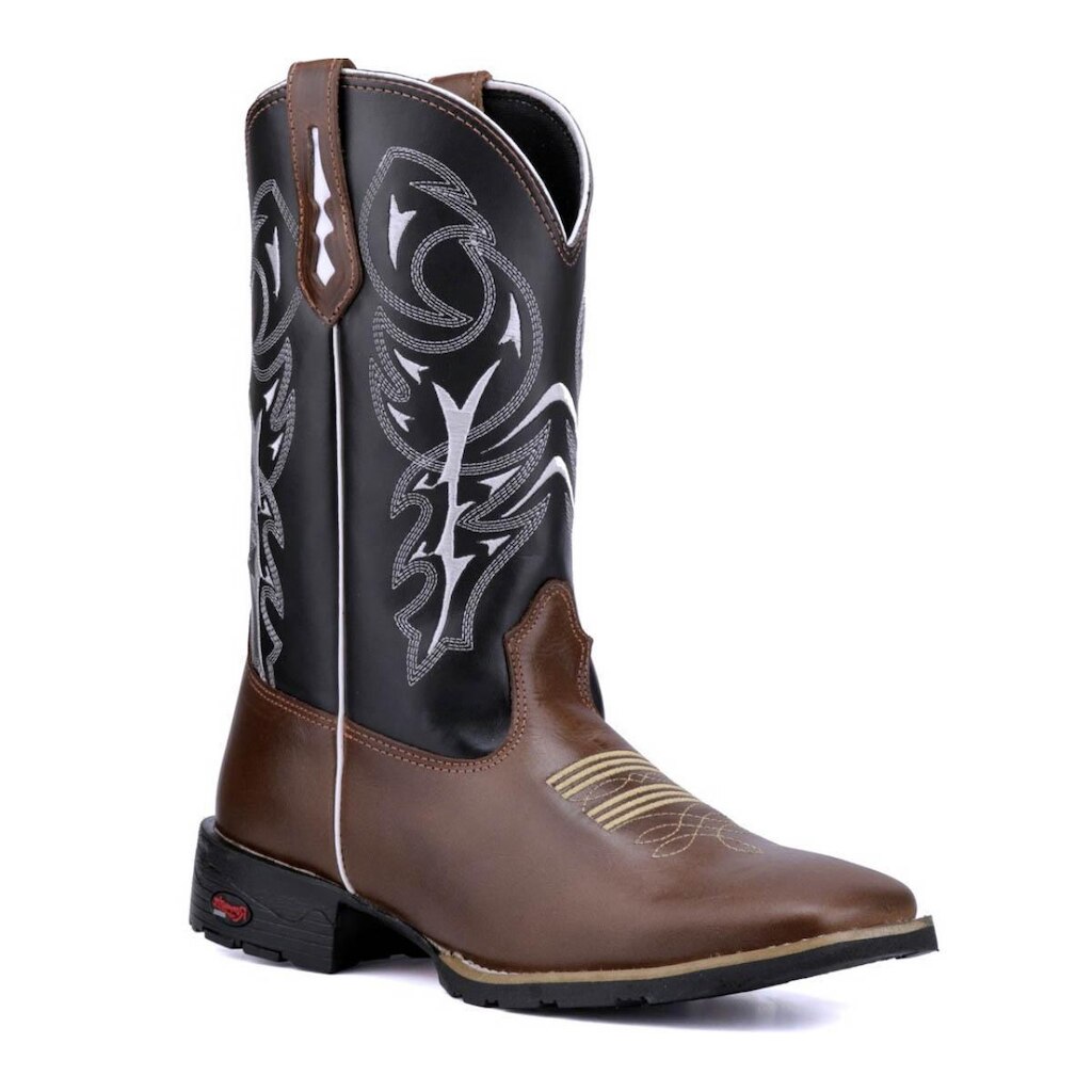 1504RB-Bota Country Masculina Couro Texana Rodeio Cavalgada
