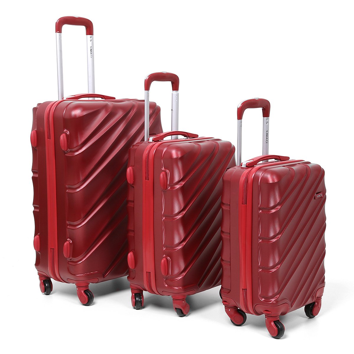 Conjunto de Malas de Viagem Yins Brasil Com Rodinhas ABS 3 unidades
