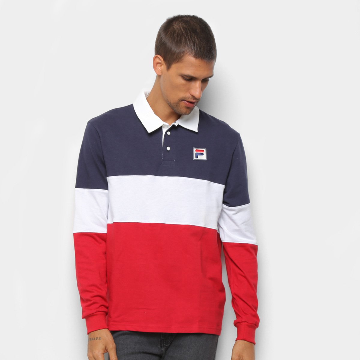 Camisa Polo Manga Longa Fila Color Masculina