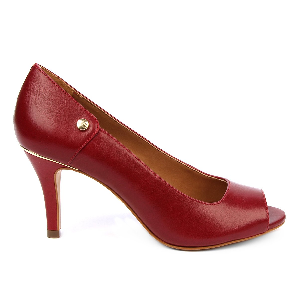 Peep Toe Couro Jorge Bischoff Salto Fino