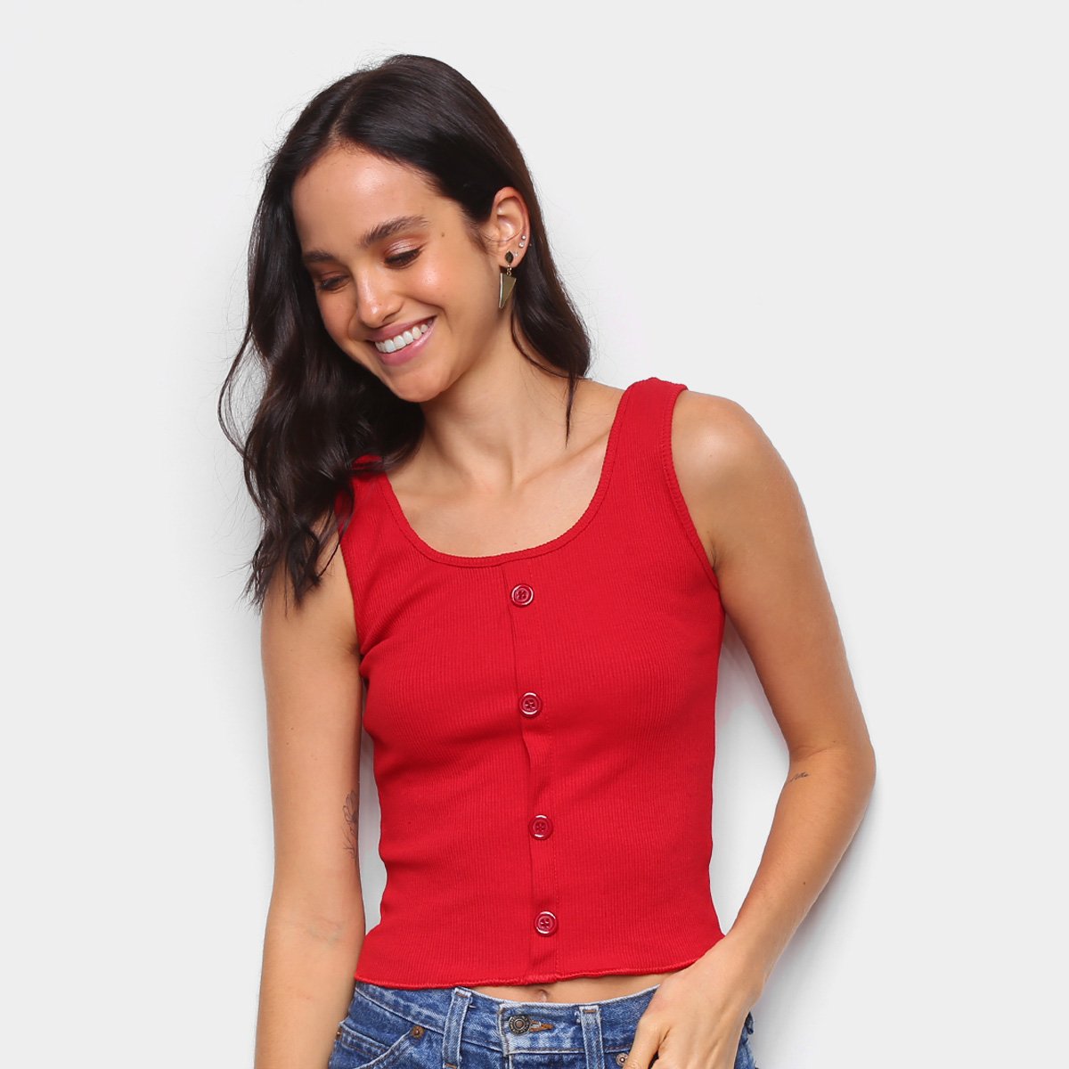 Regata Fakini Botões Feminina