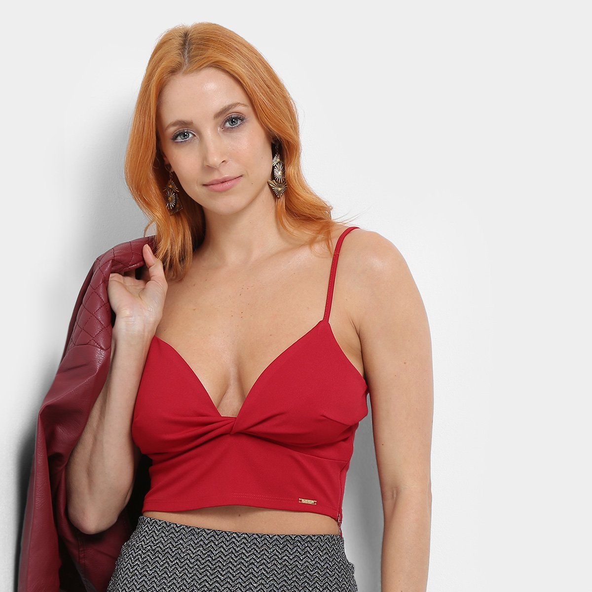 Top Cropped Dimy Detalhe Nó Feminino