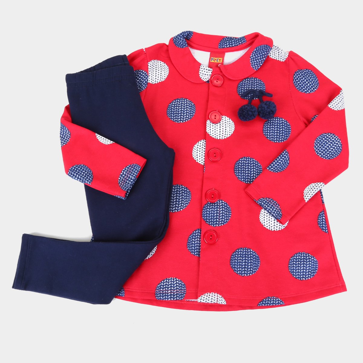 Conjunto Moletom Infantil Kyly Casaco + Legging Molicotton Peluciado Feminino